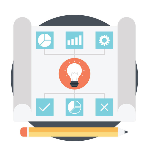 A creative conceptual business plan icon design - Vector, Imagen