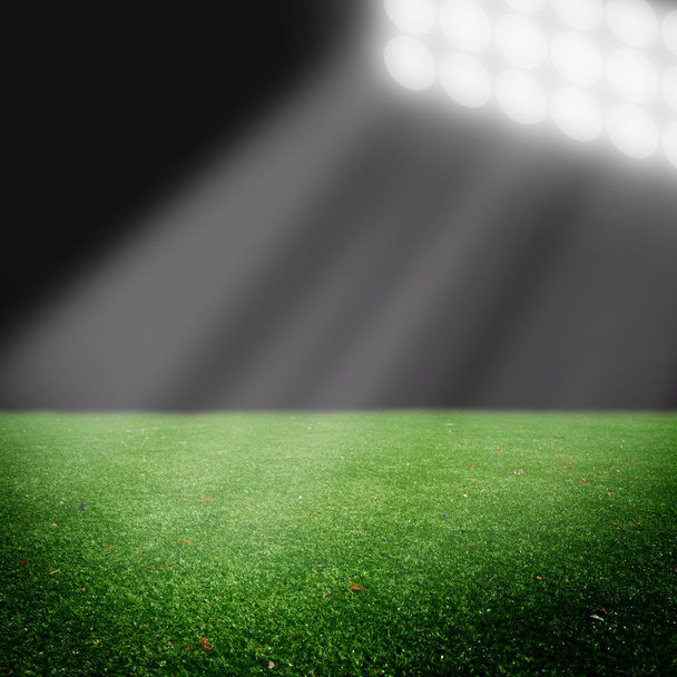 soccer field with bright lights - Foto, afbeelding