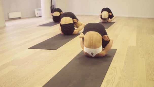 Yoga-Kurs. Menschen machen Yoga-Übungen - Filmmaterial, Video