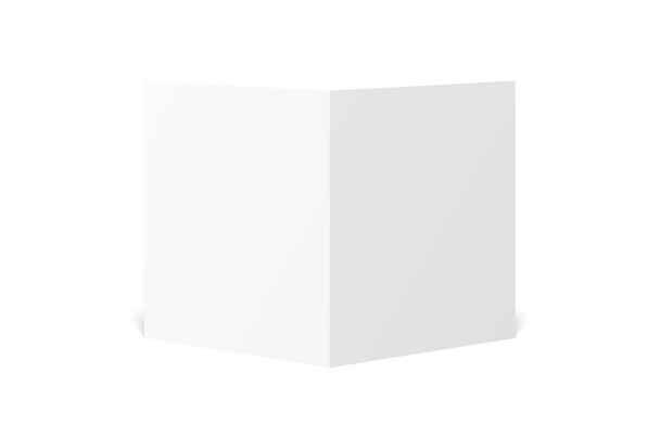 Vektor blank weißes zweifaches Faltblatt geöffnet - Vektor, Bild
