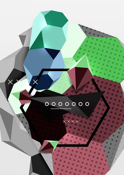 Barevné 3d geometrické kompozice plakát - Vektor, obrázek