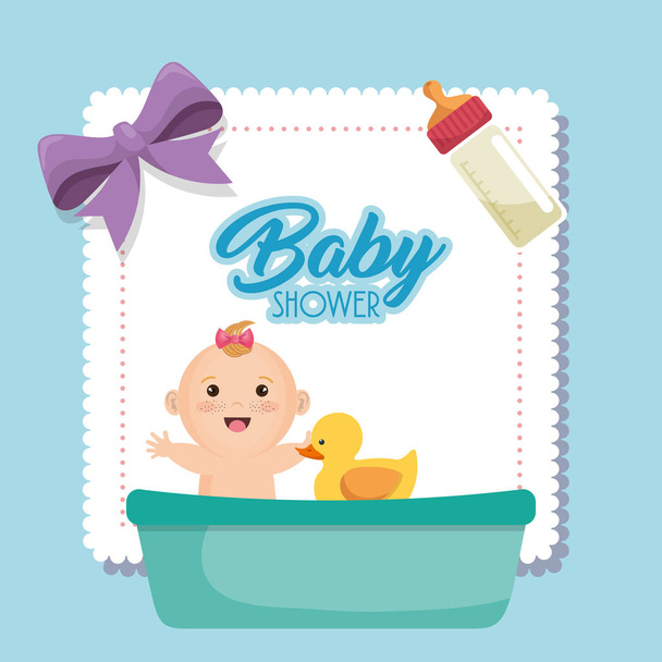 vauva suihku kortti pieni tyttö
 - Vektori, kuva