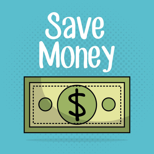 save money bills icons - Vektori, kuva