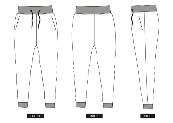 coleção de calças modelo de vetor de design para homens com cor preto branco
  - Vetor, Imagem