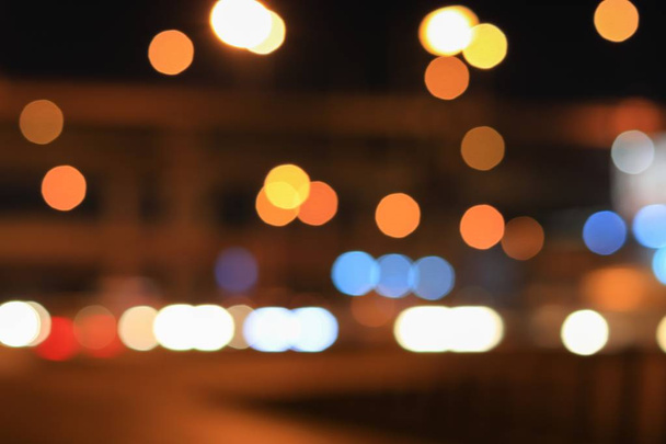 Abstract blurred bokeh in city night  colorful beautiful of traffic in Bangkok Thailand, with copy space - Fotografie, Obrázek