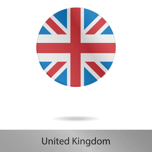 United Kingdom round icon with shadow - Vector, Image