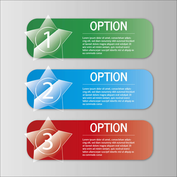One Two Three steps banners - Vector, Image