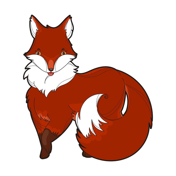 Vector image of a cute fox design isolated on a white background - Vector, Image
