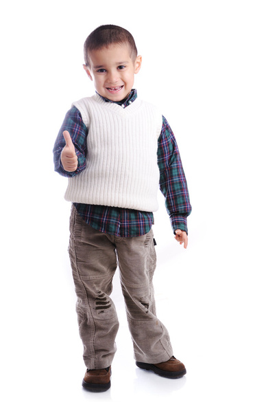 Happy smiling five-year-old boy isolat - Fotoğraf, Görsel
