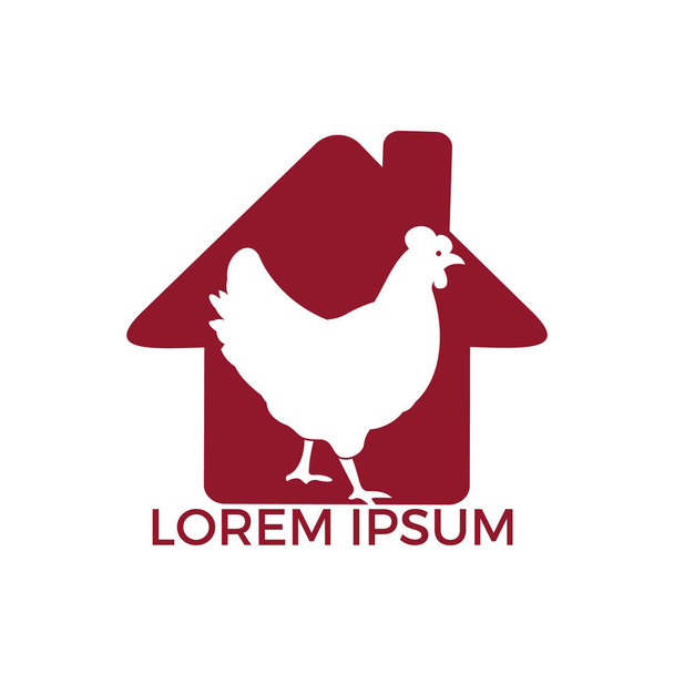 Tavuk çiftliği evi logo kavramı. - Vektör, Görsel