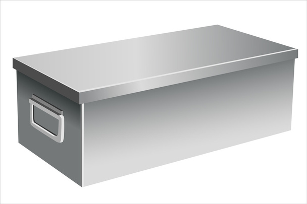 metalowe pudełko na białym tle w tle - Wektor, obraz