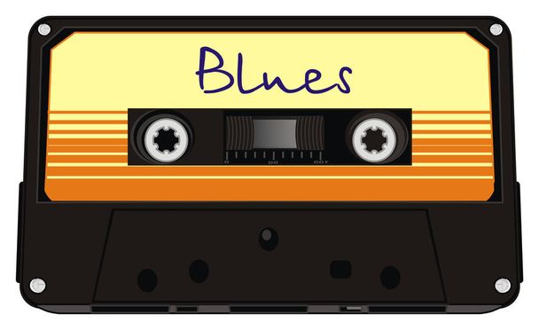audio cassette with inscription on it blues - Zdjęcie, obraz