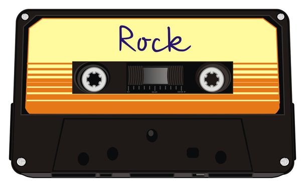 audio cassette with inscription on it rock - Φωτογραφία, εικόνα