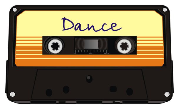 audio cassette with inscription on it dance - Zdjęcie, obraz