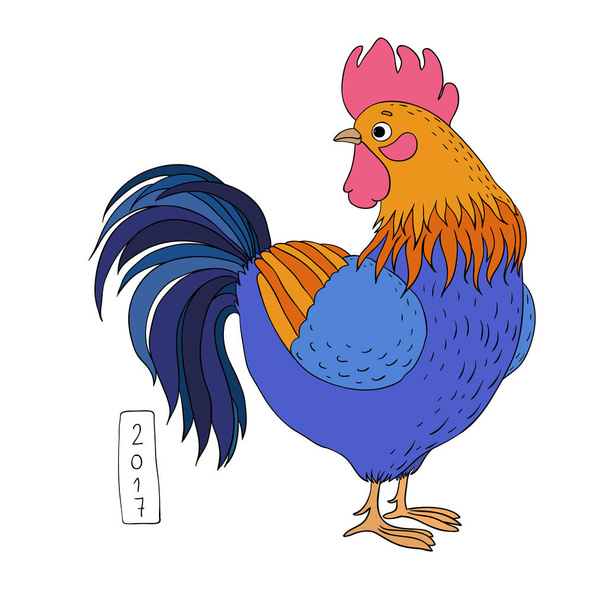 Rooster. Cartoon cock. - Вектор,изображение