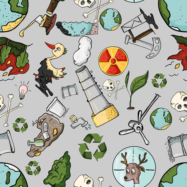 wzór na temat ekologii zanieczyszczenia ea - Wektor, obraz