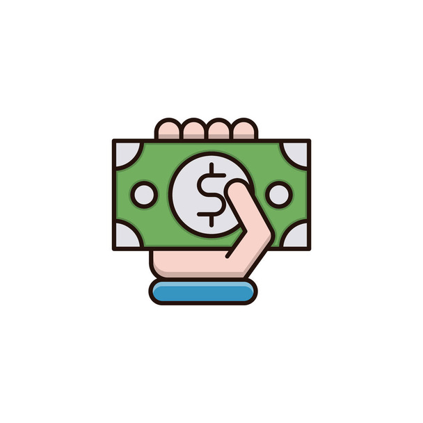 sac d'argent avec symbole dollar vectoriel illustration design - Vecteur, image