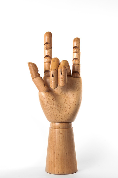 Wooden hand series: heavy metal - Foto, Imagen