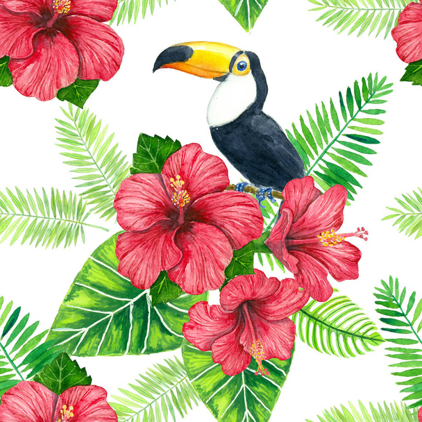 Tropical watercolor pattern - Foto, afbeelding