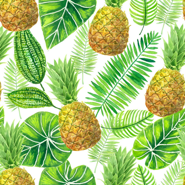 Tropical watercolor pattern - Zdjęcie, obraz