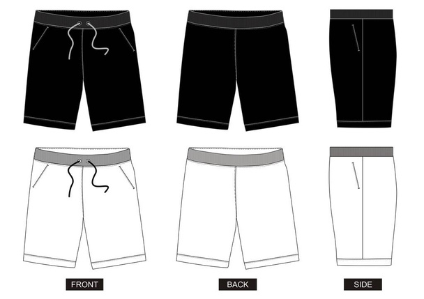 design vector template shorts collection for men with color black and white   - Vector, Image