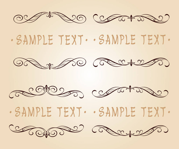 Set calligraphic vintage frame design.Vector illustration. - Vector, Image