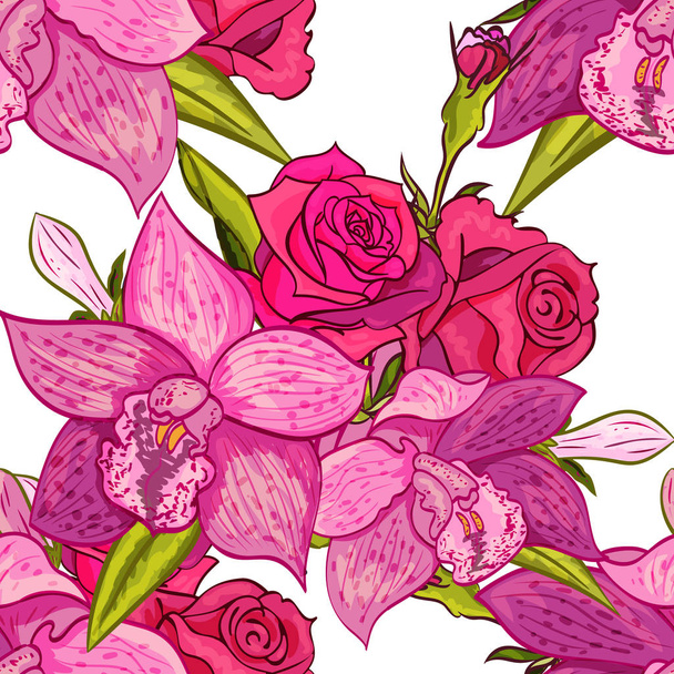 シームレスな花パターン ベクトル  - ベクター画像