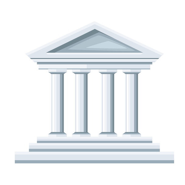 Görög templom illusztráció. Bank ikonra. Lapos stílusú design. Vektoros illusztráció elszigetelt fehér background. Webhely- és mobil app - Vektor, kép