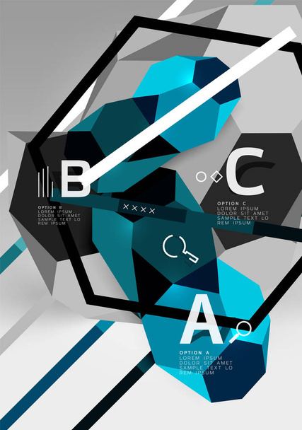 3d hexagon composição geométrica, geométrica digital abstrato fundo
 - Vetor, Imagem