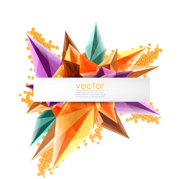 Colorful blooming crystals vector abstract background - Vector, Image