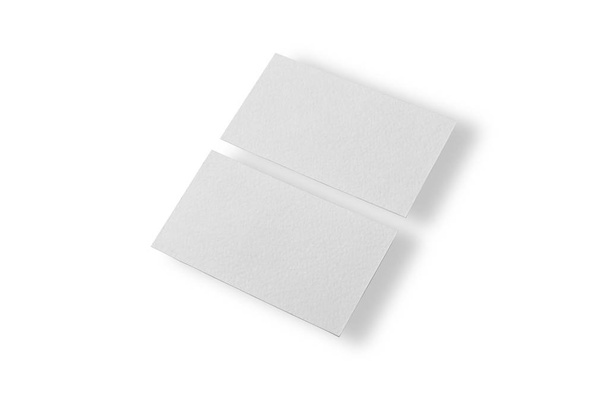 Mockup of two horizontal business cards at white background - Fotó, kép