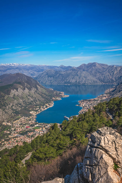 Stunning landscape of the Bay of Kotor in Montenegro  - Photo, Image