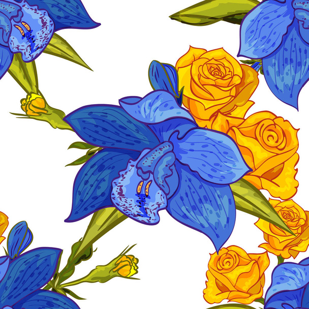 vector seamless flower pattern - Διάνυσμα, εικόνα