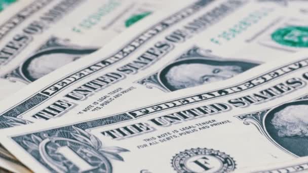 Dollar, amerikanische Banknoten im Wert von einem Dollar rotieren - Filmmaterial, Video