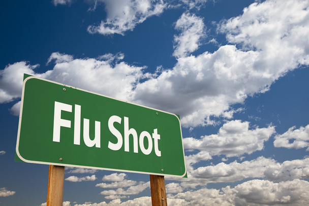 Influenza Shot Green Road Sign - Fotó, kép