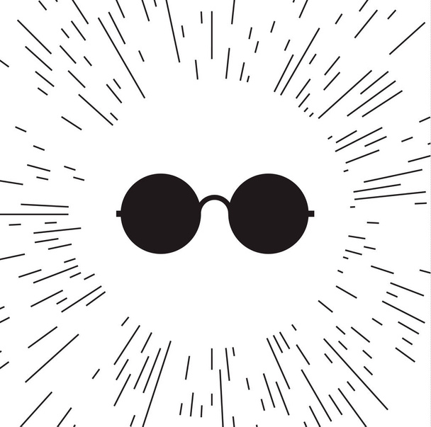 Vektor-Icon-Brille vor dem Hintergrund der Strahlen - Vektor, Bild