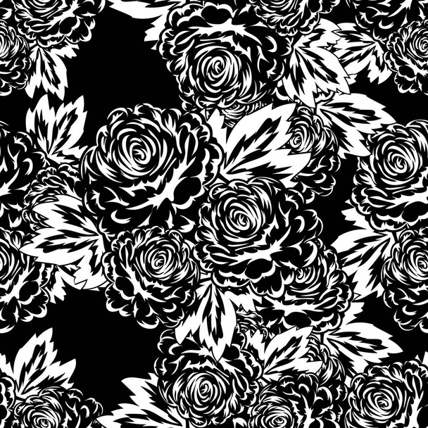 bouquet of flowers monochrome - ベクター画像