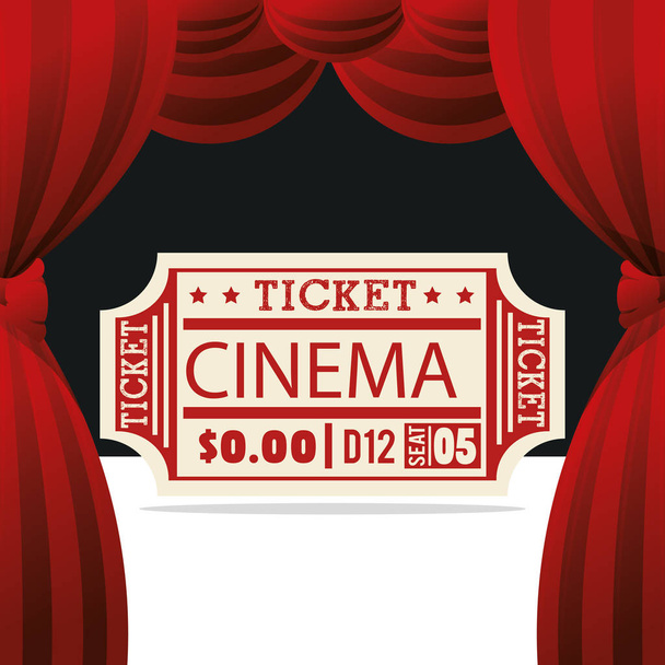 ícone de entretenimento cinema bilhete
 - Vetor, Imagem