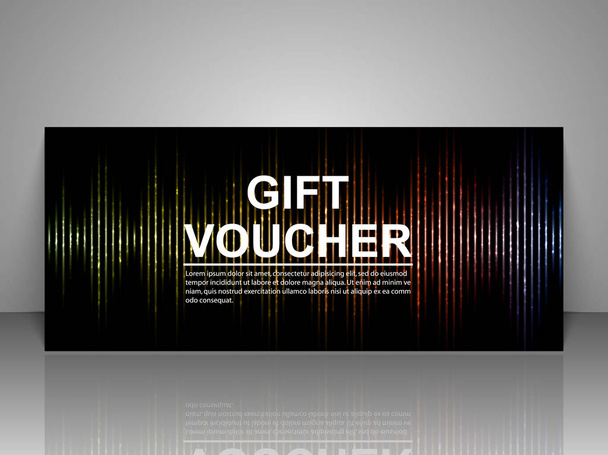 Gift voucher template. Abstract colorful luminous lines. - Vector, Image