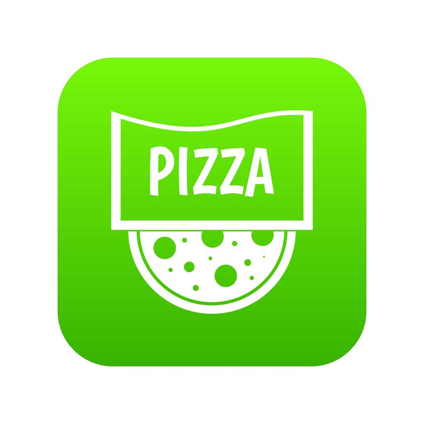 Pizza badge or signboard icon digital green - ベクター画像