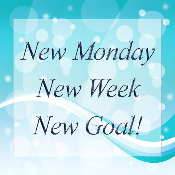 Nowy tydzień cytaty - poniedziałek cele - ilustracja 3d - Zdjęcie, obraz