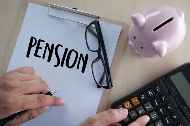 Positive  pension Happiness money saving for Retirement financia - Foto, Imagem