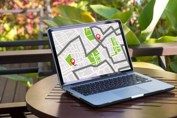 GPS mapy cílovou cestu síťovém připojení umístění ulice  - Fotografie, Obrázek