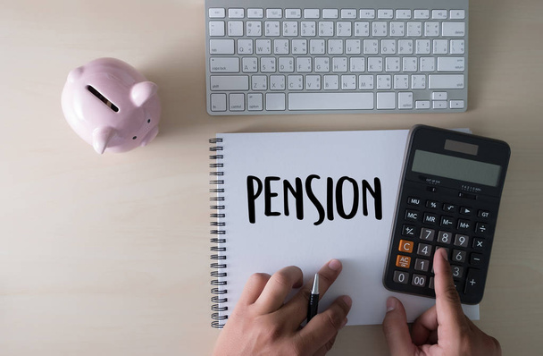 Positive  pension Happiness money saving for Retirement financia - Valokuva, kuva