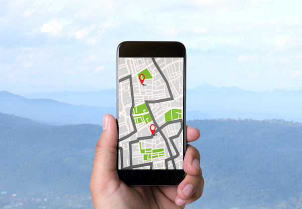 GPS harita yol hedef ağ bağlantısına yer sokak  - Fotoğraf, Görsel