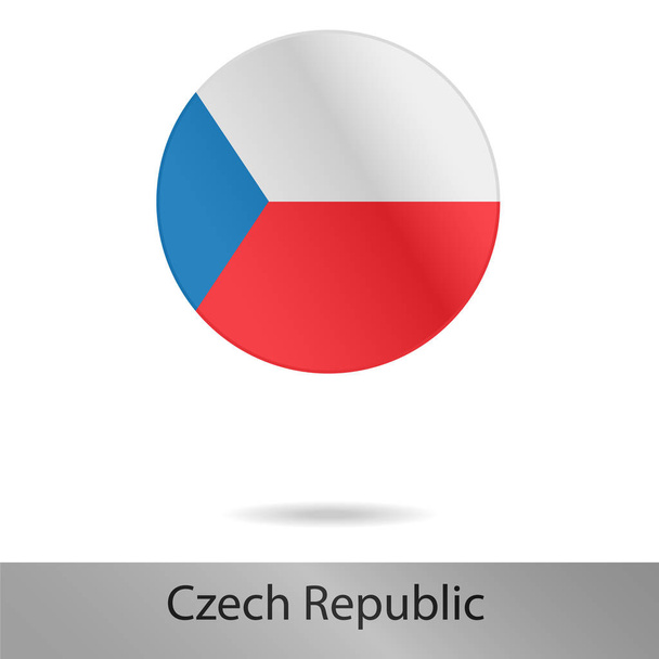 Чешская Республика круглая икона с тенью
 - Вектор,изображение