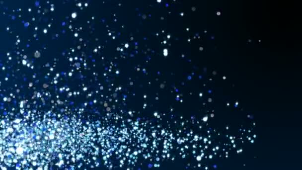Blue glitter sparkles texture on dark background. Shiny abstract animation. - Footage, Video