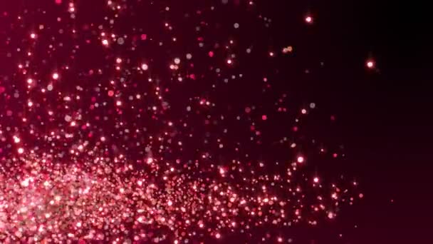 Red glitter sparkles texture on dark background. Shiny abstract animation. - Footage, Video
