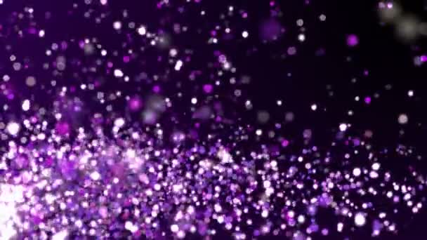 Purple glitter sparkles texture on dark background. Shiny abstract animation. - Footage, Video