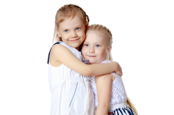 Two cute little girls close-up - Fotoğraf, Görsel